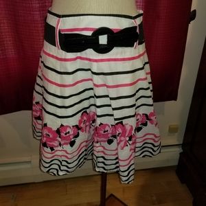 Speak 2 Me black white and pink skirt with belt